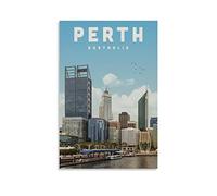 EKOAW Perth City Australia Vintage Travel Posters Landscape Wall Art Picture Print Canvas Art Poster Modern Family Bedroom Decor Posters 20x30cm