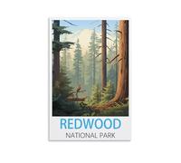 EKOAW Redwood National Park Vintage Travel Poster Canvas Wall Art Painting Prints 40x50cm