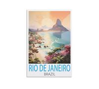 EKOAW Rio De Janeiro Brazil Vintage Travel Posters Canvas Art Poster And Wall Art Picture Print Bedroom Decor 50x60cm