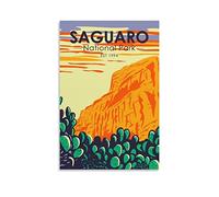 EKOAW Saguaro National Park Vintage Travel Posters Landscape Wall Art Picture Print Canvas Art Poster Modern Family Bedroom Decor Posters 40x50cm