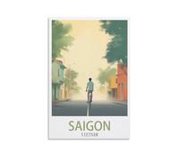 EKOAW Saigon Vietnam Vintage Travel Posters Canvas Wall Art Prints for Wall Decor Room Decor Bedroom Decor 30x40cm