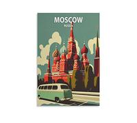 EKOAW Saint Basil's Cathedral Moscow Vintage Travel Posters Landscape Wall Art Picture Print Canvas Art Poster Modern Family Bedroom Decor Posters 20x30cm