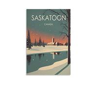 EKOAW Saskatoon Canada Vintage Travel Posters Sunset Wall Art Picture Print Canvas Art Poster Modern Family Bedroom Decor Posters 40x50cm