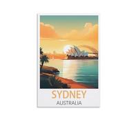 EKOAW Sydney Australia Vintage Travel Poster Canvas Art Poster And Wall Art Picture Print Bedroom Decor 50x60cm