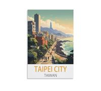 EKOAW Taipei City Taiwan Vintage Travel Posters Canvas Art Poster And Wall Art Picture Print Bedroom Decor 20x30cm