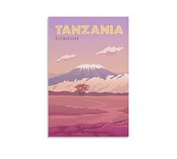 EKOAW Tanzania Kilimanjaro Vintage Travel Posters Mountain Wall Art Picture Print Canvas Art Poster Modern Family Bedroom Decor Posters 20x30cm