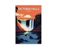 EKOAW Victoria Falls Zimbabwe Vintage Travel Poster Canvas Wall Art Picture Prints Hanging Photo Idea Decor Homes Artworks 20x30cm