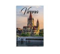 EKOAW Vienna Austria Sunset Vintage Travel Posters Gift Wall Decor Painting Poster Canvas Art Poster（Frameless） 40x50cm