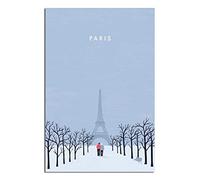 EKOAW Vintage Paris France Travel Poster Canvas Wall Home Room Decor Art Poster Painting Picture Print Gift Posters（Frameless） 20x30cm