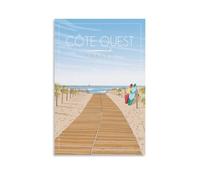 EKOAW West Coast Trail France Vintage Travel Poster Canvas Art Poster Picture Wall Decor Painting Posters Decorative Posters 30x40cm