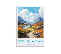 EKOAW West Highland Way Scotland Vintage Travel Poster Canvas Print for Living Room, Bedroom, Dorm, Home, Office Wall Decoration 40x50cm