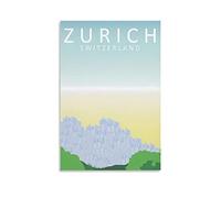 EKOAW Zurich Switzerland Vintage Travel Posters Landscape Wall Art Picture Print Canvas Art Poster Modern Family Bedroom Decor Posters 20x30cm