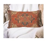 EKOBLA Flying Carpet Lumber Decorative Throw Cushion Cover Tribal Pattern Vintage Design Cotton Linen Farmhouse Throw Pillow Covers Cushion Case 12x20 Inches for Couch Sofa Home Decoration