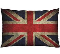 EKOBLA Throw Pillow Cover UK Flag Vintage Design Retro Style The Union Jack British Flag Rustic Grunge Art Decor Lumbar Pillow Case Cushion for Sofa Couch Bed Standard Queen Size 20x30 Inch