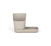EKOBO Sink Caddy Organiser Stone - Eco-Friendly Kitchen Sink Storage, Bamboo Fibre Sponge & Brush Holder, Non-Slip Base, BPA-Free Dishwashing Organiser