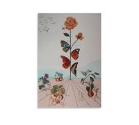 EKoKim El Salvador Dali Rose Butterfly Poster Decorative Painting Canvas Wall Posters And Art Picture Print Modern Family Bedroom Decor Posters 16x24inch(40x60cm)