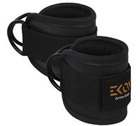 EKON Ankle Straps for Cable Machines Weightlifting Gym Workout Fitness Double D-Ring Neoprene Ankle Cuffs for Legs, Abs and Glute Exercises Fits Men&Women Unisex Sold As Single/Pair (Single)