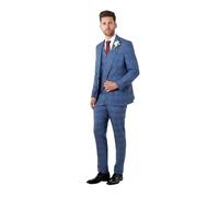 EKON - Blue Prince of Wales Check Suit Tailored Fit [SUIT-SIN-3P-EKON-LT-BLUE, UK/US 54 EU 64]