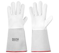 Ekon Tig Welding Gloves Made From Soft Grain Leather Leather Welding Gloves TIG Welding Protective Gloves For Welding, Gardening, BBQ, Metal Work Gauntlets (Large 5 Pairs)