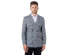 EKON - Grey Prince of Wales Check Double Breasted Suit Jacket [BLZ-DB-EKON-Grey, UK/US 50 EU 60]