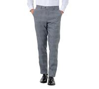 EKON - Tailored Prince of Wales Check Grey Suit Trousers [TRS-EKON-Grey, UK/US 34 EU 44]