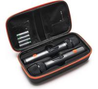 Ekoomar Wireless Microphone Case - Protective Case With Foam for Wireless Microphone, Karaoke Microphone, & Accessories - Outermost Layer of Pu Material, Waterproof & Dirt Resistant - Black