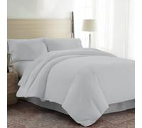 EKOSCIOUS 100% Tencel Lyocell Eucalyptus Sateen Solid, King Size Duvet Cover Set, with 2 Pillowcase, Grey - 300 Thread Count Breathable, Cool & Soft