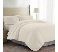 EKOSCIOUS 100% Tencel Lyocell Eucalyptus Sateen Solid, King Size Duvet Cover Set, with 2 Pillowcase, Ivory - 300 Thread Count Breathable, Cool & Soft