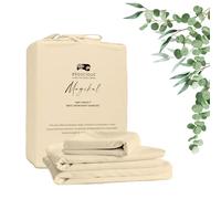 EKOSCIOUS 100% Tencel Lyocell Eucalyptus Sateen Solid, Super King Size Duvet Cover Set, with 2 Pillowcase, Ivory - 300 Thread Count Breathable, Cool & Soft
