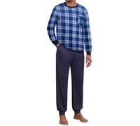 Ekouaer Mens Pyjamas Set Pjs Set with Cuffed Cosy Long Sleeve Lounge Wear Jersey Pajamas for Men Stripe Sleepwear with 2 Pockets Tartan Nightwear Checked 2 Piece Pijamas