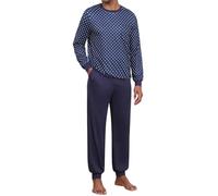 Ekouaer Mens Pyjamas Set Pjs Set with Cuffed Cosy Long Sleeve Lounge Wear Jersey Pajamas for Men Stripe Sleepwear with 2 Pockets Tartan Nightwear Checked 2 Piece Pijamas