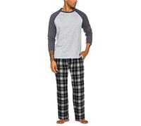 Ekouaer Mens Pyjamas Traditional 2 Piece Pjs Loungewear Sleepwear Long Sleeve, Grey, L