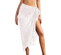 Ekouaer Sarong Swimsuit Coverup for Women Chiffon Long Beach Tie Wrap Skirt Sexy Bikini Sheer Scarf Bathing Suit Bottom, 5-pat 26, Medium