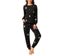 Ekouaer Women Pyjama Set Long Sleeve Loungewear 2 Pieces Top & Bottom Sleepwear Soft Nightwear with Pockets Ladies Pjs Set
