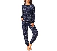 Ekouaer Women Pyjama Set Long Sleeve Loungewear 2 Pieces Top & Bottom Sleepwear Soft Nightwear with Pockets Ladies Pjs Set