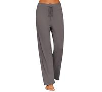 Ekouaer Women's Pyjama Pants Soft Sleeping Lounge Pants Long Wide Leg Pajama Bottoms Drawstring Pj Bottoms,Grey,XXL