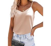 Ekouaer Women's Silk Tank Tops Camisole Satin Top, 1pc Champagne, L