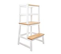 EKOUPLUS Wooden Step Stool for Kids, Premium Toddler Stool Kids Step Stool with Handle and Safety Rail, Perfect for Kitchen, Bathroom and Bedroom