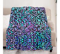 Ekpvgit Leopard Print Blanket Gifts for Women, Super Soft Flannel Fleece Cheetah Throw Blanket Gift for Birthday Christmas, Fuzzy Cozy Purple Blankets for Couch Bed Sofa Leopard Decor 50"×60"