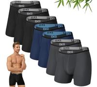 EKQ Bamboo Boxers Mens Boxers Shorts Multipack 7 Pack Breathable Anti Chafing Boxer Shorts Men with Open Fly Mens Underwear Trunks Briefs - No Itchy Labels - Elastic Waist - Moisture Wicking