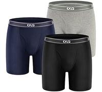 EKQ Mens Bamboo Underwear Boxer Shorts Multipack Long Leg 3-Pack Cotton Boxer Shorts Briefs Breathable Mens Underwear Open Fly Pouch Sports Underpants