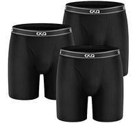 EKQ Mens Bamboo Underwear Boxer Shorts Multipack Long Leg 3-Pack Cotton Boxer Shorts Briefs Breathable Mens Underwear Open Fly Pouch Sports Underpants