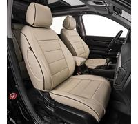 EKR CRV Seat Covers for Honda CRV 2023 2024 2025 Leather Car Seat Cover Full Set for Trucks SUV,Waterproof Car Seat Cushion,Faux Leather (Beige)