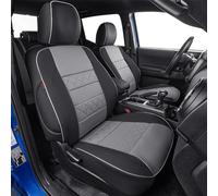 EKR Custom Fit Car Seat Covers for Select GMC Acadia 2017 2018 2019 2020 2021 2022 2023,Second Row Captain Chair - Leatherette (Black/Gray)