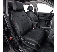 EKR Custom Fit Car Seat Covers for Select Honda Fit LX,EX,EX-L 2015 2016 2017 2018 2019 2020 2021 2022 2023 - Leather(Black)