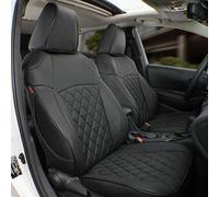 EKR Custom Fit CHR Seat Covers for Select Toyota CHR 2018 2019 2020 2021 2022 Full Set - Leather (Black)