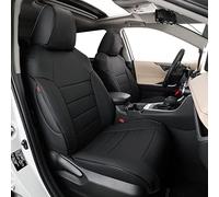 EKR Custom Fit RAV4 Car Seat Covers for Select Toyota RAV4 2019 2020 2021 2022 2023 LE,XLE,XLE Premium,Limited - Full Set,Leather(Black)
