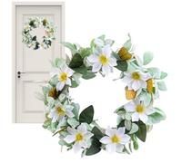 ekranz, Flower Wreaths for the Front Door, 15.74 Inch Magnolia Green Wreaths for the Front Door, Spring Welcome Sign, Downtown, Home Decor Accents for Wall, Window, Mantle