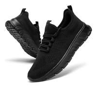 EKRBXA Womens Running Shoes Tennis Walking Lightweight Slip on Workout Gym, A Black, 7 UK