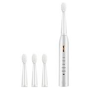 Ekrfxh Rechargeable Electric Sonic Toothbrush for Adults Electric Travel Toothbrush 4 Brushheads Daily Tooth Whitening Oral Care (A, M)